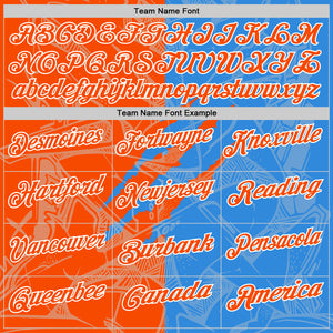 Custom Graffiti Pattern Orange Powder Blue-White 3D Scratch Performance Polo Shirt