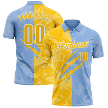 Laden Sie das Bild in den Galerie-Viewer, Custom Graffiti Pattern Yellow Light Blue-White 3D Scratch Performance Polo Shirt
