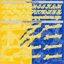 Laden Sie das Bild in den Galerie-Viewer, Custom Graffiti Pattern Yellow Thunder Blue-White 3D Scratch Performance Polo Shirt
