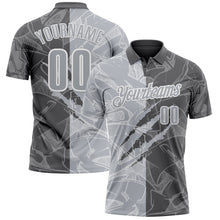 Laden Sie das Bild in den Galerie-Viewer, Custom Graffiti Pattern Gray Steel Gray-White 3D Scratch Performance Polo Shirt
