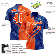 Laden Sie das Bild in den Galerie-Viewer, Custom Graffiti Pattern Orange Royal-White 3D Scratch Performance Polo Shirt
