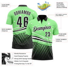 Laden Sie das Bild in den Galerie-Viewer, Custom Pea Green Black-White 3D Pattern Design Star And Geometric Shapes Performance Polo Shirt
