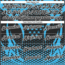 Load image into Gallery viewer, Custom Sky Blue Black-White 3D Pattern Design Star And Geometric Shapes Performance Polo Shirt

