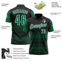 Laden Sie das Bild in den Galerie-Viewer, Custom Black Kelly Green-White 3D Pattern Design Star Performance Polo Shirt
