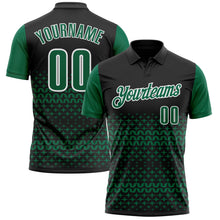Laden Sie das Bild in den Galerie-Viewer, Custom Black Kelly Green-White 3D Pattern Design Star Performance Polo Shirt
