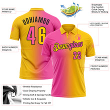Загрузить изображение в средство просмотра галереи, Custom Yellow Pink-Black 3D Gradient Fashion Performance Polo Shirt
