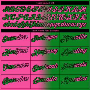 Custom Grass Green Pink-Black 3D Gradient Fashion Performance Polo Shirt