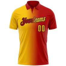 Charger l&#39;image dans la galerie, Custom Red Yellow-Black 3D Gradient Fashion Performance Polo Shirt
