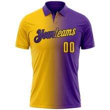 Загрузить изображение в средство просмотра галереи, Custom Purple Yellow-Black 3D Gradient Fashion Performance Polo Shirt
