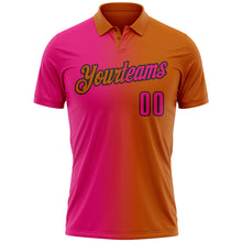 Загрузить изображение в средство просмотра галереи, Custom Texas Orange Hot Pink-Black 3D Gradient Fashion Performance Polo Shirt
