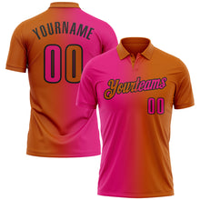 Загрузить изображение в средство просмотра галереи, Custom Texas Orange Hot Pink-Black 3D Gradient Fashion Performance Polo Shirt
