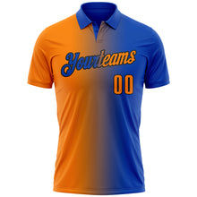 Charger l&#39;image dans la galerie, Custom Thunder Blue Bay Orange-Black 3D Gradient Fashion Performance Polo Shirt
