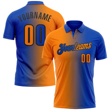 Charger l&#39;image dans la galerie, Custom Thunder Blue Bay Orange-Black 3D Gradient Fashion Performance Polo Shirt
