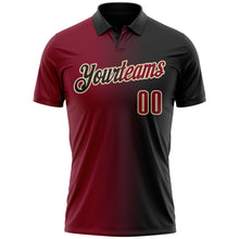 Загрузить изображение в средство просмотра галереи, Custom Black Crimson-City Cream 3D Gradient Fashion Performance Polo Shirt
