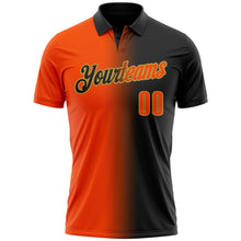 Загрузить изображение в средство просмотра галереи, Custom Black Orange-Old Gold 3D Gradient Fashion Performance Polo Shirt

