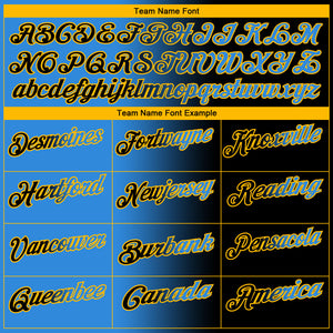Custom Black Powder Blue-Gold 3D Gradient Fashion Performance Polo Shirt