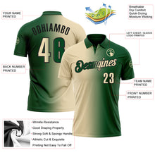 Load image into Gallery viewer, Custom Green Cream-Black 3D Gradient Fashion Performance Polo Shirt
