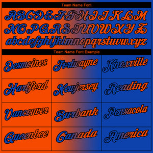 Custom Thunder Blue Orange-Black 3D Gradient Fashion Performance Polo Shirt