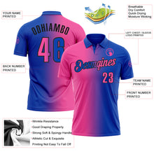 Charger l&#39;image dans la galerie, Custom Thunder Blue Pink-Black 3D Gradient Fashion Performance Polo Shirt
