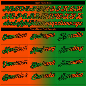 Custom Grass Green Orange-Black 3D Gradient Fashion Performance Polo Shirt