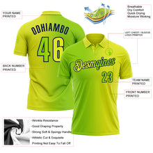 Load image into Gallery viewer, Custom Neon Yellow Neon Green-Navy 3D Gradient Fashion Performance Polo Shirt
