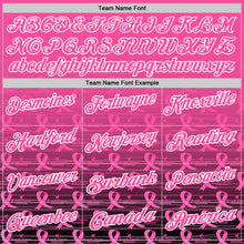 Charger l&#39;image dans la galerie, Custom Pink Black-White 3D Gradient Pink Ribbon Breast Cancer Awareness Performance Polo Shirt
