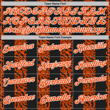 Load image into Gallery viewer, Custom Black Orange-White 3D Pattern Abstract Floral Stripe Tribal Performance Polo Shirt

