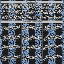 Load image into Gallery viewer, Custom Black Light Blue-White 3D Pattern Abstract Floral Stripe Tribal Performance Polo Shirt
