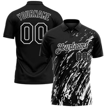 Charger l'image dans la galerie, Custom Black-White Paint Stroke Grunge Streak Performance Polo Shirt
