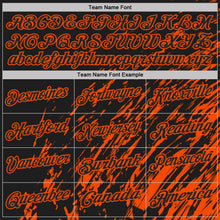 Laden Sie das Bild in den Galerie-Viewer, Custom Black-Orange Paint Stroke Grunge Streak Performance Polo Shirt
