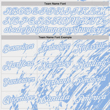 Load image into Gallery viewer, Custom White-Light Blue Paint Stroke Grunge Streak Performance Polo Shirt
