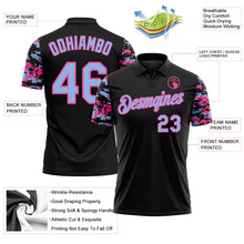 Загрузить изображение в средство просмотра галереи, Custom Black Light Blue-Pink Digital Camo Two Tone Performance Polo Shirt
