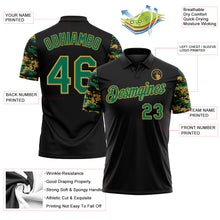 Charger l'image dans la galerie, Custom Black Kelly Green-Old Gold Digital Camo Two Tone Performance Polo Shirt
