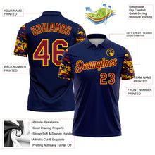 Laden Sie das Bild in den Galerie-Viewer, Custom Navy Crimson-Gold Digital Camo Two Tone Performance Polo Shirt
