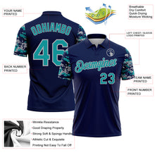 Charger l'image dans la galerie, Custom Navy Teal-Gray Digital Camo Two Tone Performance Polo Shirt
