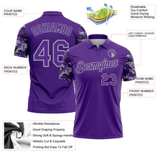 Load image into Gallery viewer, Custom Purple Black-Gray Digital Camo Two Tone Performance Polo Shirt
