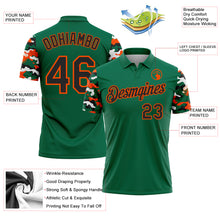 Load image into Gallery viewer, Custom Kelly Green Black Orange-White Digital Camo Two Tone Performance Polo Shirt
