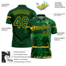 Charger l'image dans la galerie, Custom Green-Gold Abstract Geometric Grunge Fragment Performance Polo Shirt
