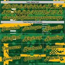 Charger l'image dans la galerie, Custom Green-Gold Abstract Geometric Grunge Fragment Performance Polo Shirt

