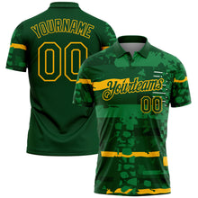 Charger l'image dans la galerie, Custom Green-Gold Abstract Geometric Grunge Fragment Performance Polo Shirt
