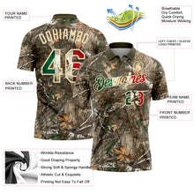Laden Sie das Bild in den Galerie-Viewer, Custom Camo Vintage Mexican Flag Cream-Olive Camo Woodland Forest Camouflage Salute To Service Patriotic Performance Polo Shirt
