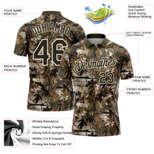 Laden Sie das Bild in den Galerie-Viewer, Custom Camo Black Cream-Olive Camo Woodland Forest Camouflage Salute To Service Performance Polo Shirt
