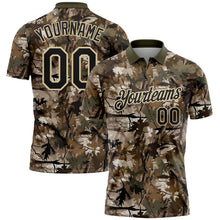 Laden Sie das Bild in den Galerie-Viewer, Custom Camo Black Cream-Olive Camo Woodland Forest Camouflage Salute To Service Performance Polo Shirt
