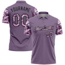 Загрузить изображение в средство просмотра галереи, Custom Purple Camo-Black Camo Two Tone Performance Polo Shirt
