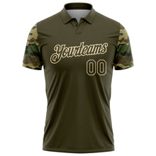 Charger l'image dans la galerie, Custom Olive-Cream Camo Two Tone Performance Polo Shirt
