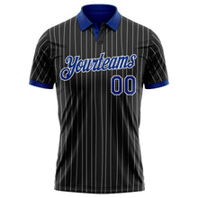 Charger l'image dans la galerie, Custom Black White Pinstripe-Royal Performance Polo Shirt
