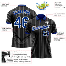 Charger l'image dans la galerie, Custom Black White Pinstripe-Royal Performance Polo Shirt
