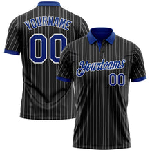 Charger l'image dans la galerie, Custom Black White Pinstripe-Royal Performance Polo Shirt
