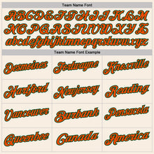 Load image into Gallery viewer, Custom Cream Navy Pinstripe Orange-Green Performance Polo Shirt
