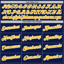 Load image into Gallery viewer, Custom Navy White Pinstripe-Gold Performance Polo Shirt
